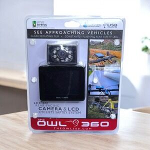 NEW The Owl 360 LCX3600 Bike Handlebar Rear Facing Camera for Cyclists NIB